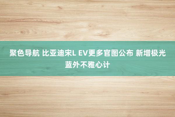 聚色导航 比亚迪宋L EV更多官图公布 新增极光蓝外不雅心计