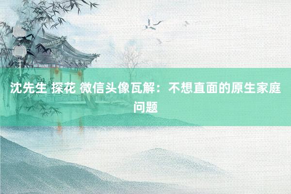 沈先生 探花 微信头像瓦解：不想直面的原生家庭问题