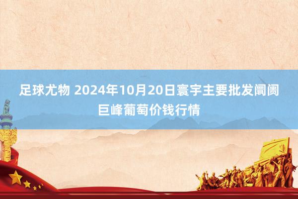 足球尤物 2024年10月20日寰宇主要批发阛阓巨峰葡萄价钱行情
