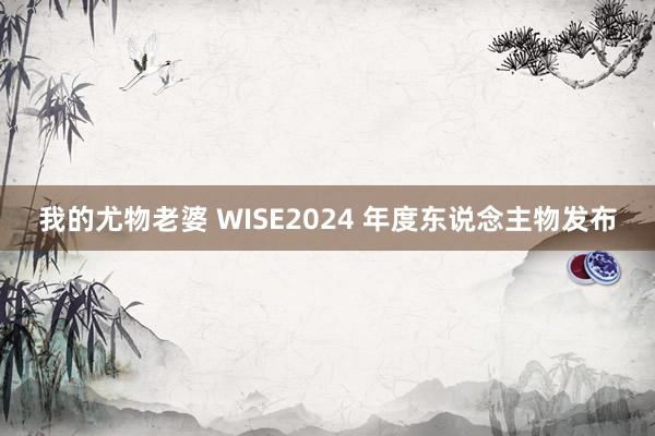 我的尤物老婆 WISE2024 年度东说念主物发布