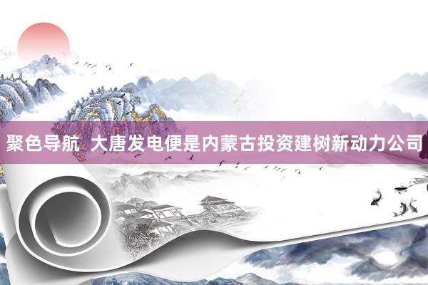 聚色导航  大唐发电便是内蒙古投资建树新动力公司