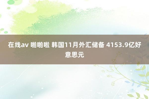 在线av 啪啪啦 韩国11月外汇储备 4153.9亿好意思元