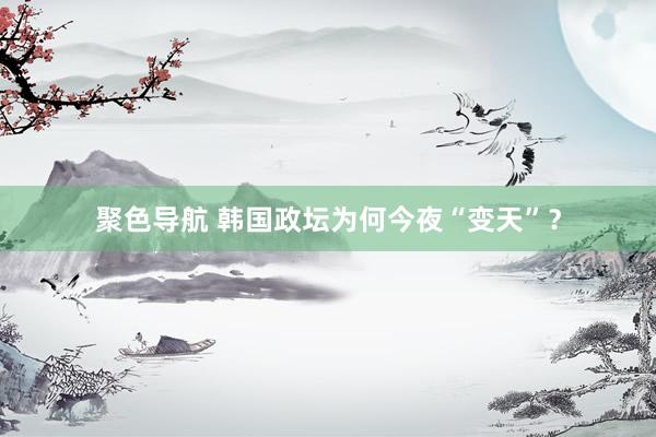 聚色导航 韩国政坛为何今夜“变天”？
