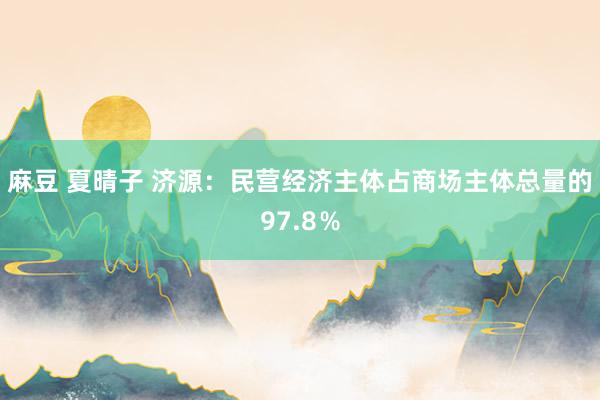 麻豆 夏晴子 济源：民营经济主体占商场主体总量的97.8％