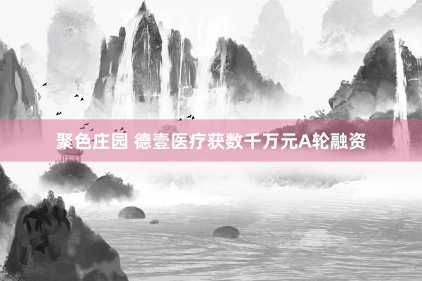 聚色庄园 德壹医疗获数千万元A轮融资
