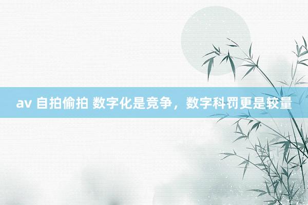 av 自拍偷拍 数字化是竞争，数字科罚更是较量