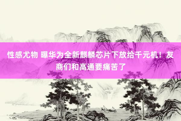 性感尤物 曝华为全新麒麟芯片下放给千元机！友商们和高通要痛苦了