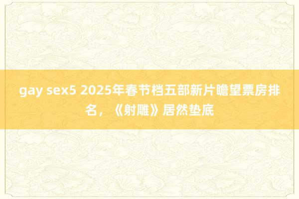 gay sex5 2025年春节档五部新片瞻望票房排名，《射雕》居然垫底