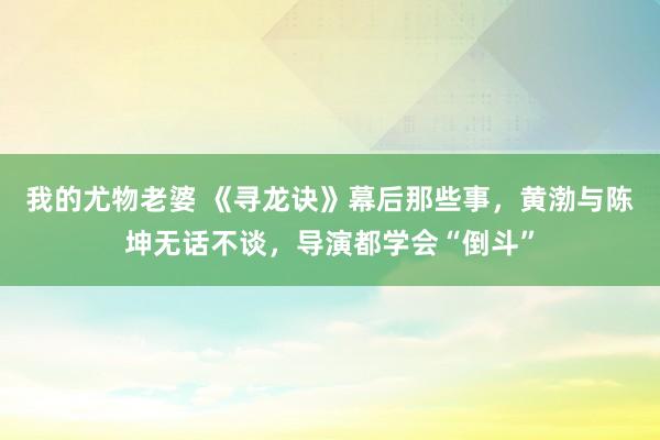 我的尤物老婆 《寻龙诀》幕后那些事，黄渤与陈坤无话不谈，导演都学会“倒斗”