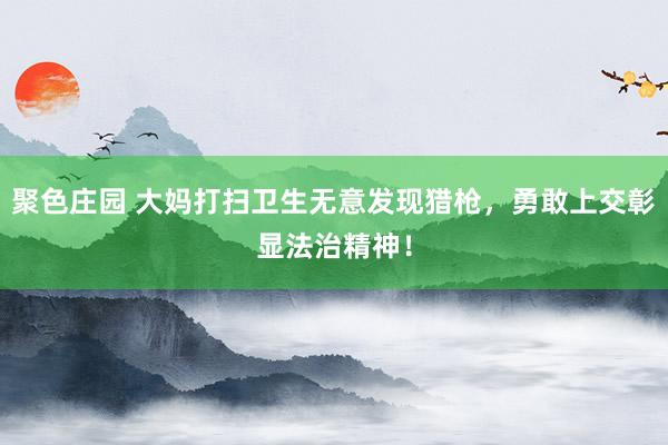 聚色庄园 大妈打扫卫生无意发现猎枪，勇敢上交彰显法治精神！