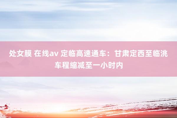 处女膜 在线av 定临高速通车：甘肃定西至临洮车程缩减至一小时内