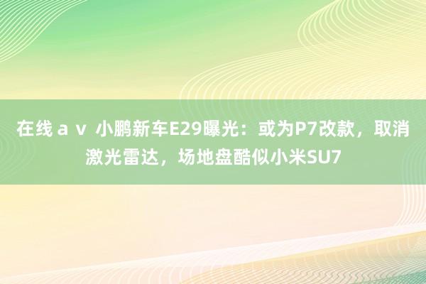 在线ａｖ 小鹏新车E29曝光：或为P7改款，取消激光雷达，场地盘酷似小米SU7