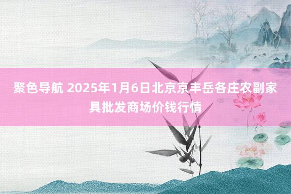 聚色导航 2025年1月6日北京京丰岳各庄农副家具批发商场价钱行情