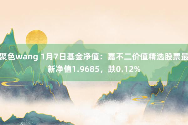 聚色wang 1月7日基金净值：嘉不二价值精选股票最新净值1.9685，跌0.12%