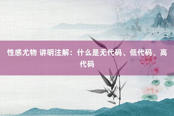 性感尤物 讲明注解：什么是无代码、低代码、高代码