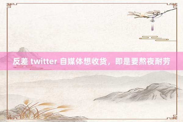 反差 twitter 自媒体想收货，即是要熬夜耐劳