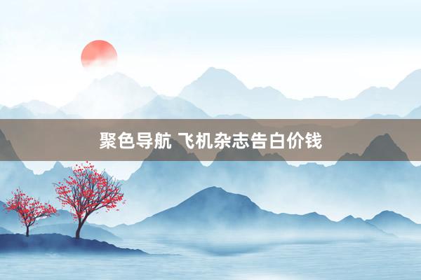 聚色导航 飞机杂志告白价钱