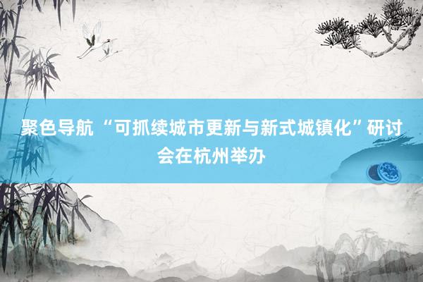 聚色导航 “可抓续城市更新与新式城镇化”研讨会在杭州举办