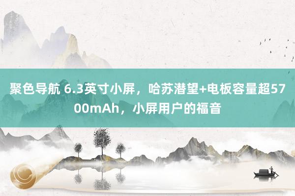 聚色导航 6.3英寸小屏，哈苏潜望+电板容量超5700mAh，小屏用户的福音
