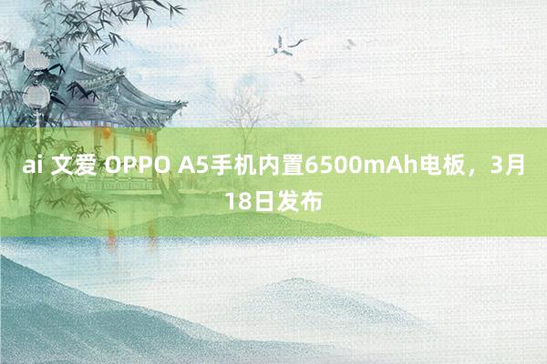 ai 文爱 OPPO A5手机内置6500mAh电板，3月18日发布