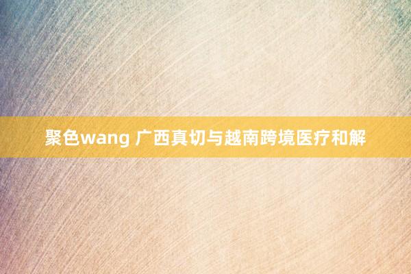 聚色wang 广西真切与越南跨境医疗和解