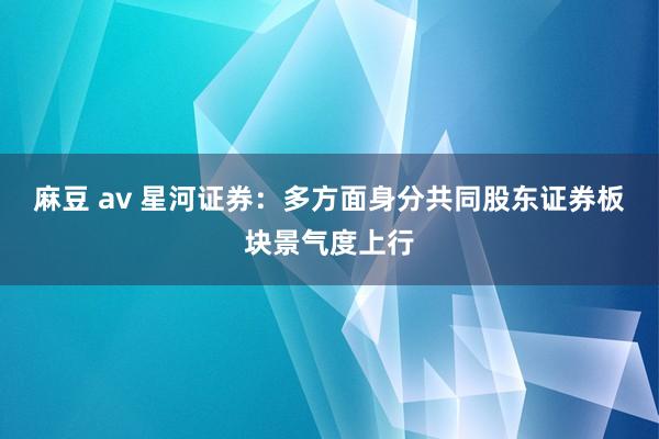 麻豆 av 星河证券：多方面身分共同股东证券板块景气度上行