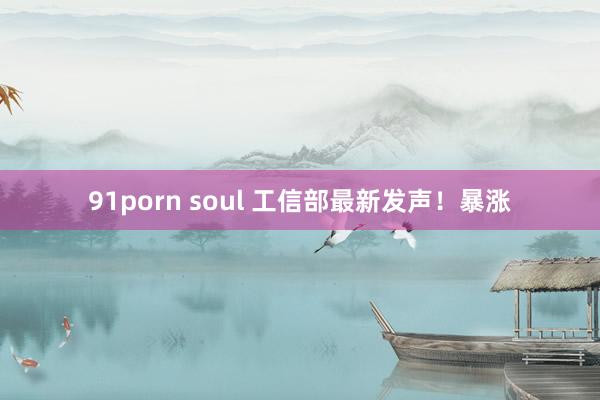 91porn soul 工信部最新发声！暴涨