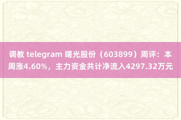 调教 telegram 曙光股份（603899）周评：本周涨4.60%，主力资金共计净流入4297.32万元