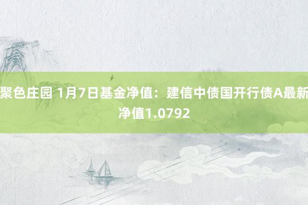 聚色庄园 1月7日基金净值：建信中债国开行债A最新净值1.0792