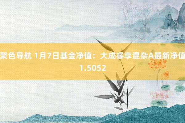聚色导航 1月7日基金净值：大成睿享混杂A最新净值1.5052