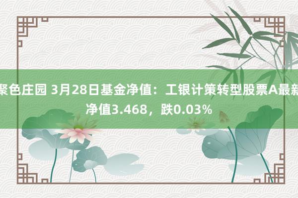 聚色庄园 3月28日基金净值：工银计策转型股票A最新净值3.468，跌0.03%