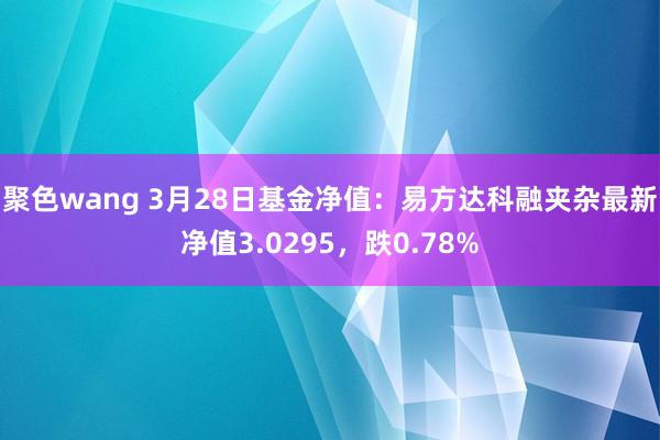 聚色wang 3月28日基金净值：易方达科融夹杂最新净值3.0295，跌0.78%