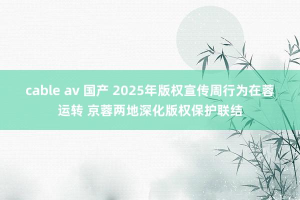 cable av 国产 2025年版权宣传周行为在蓉运转 京蓉两地深化版权保护联结