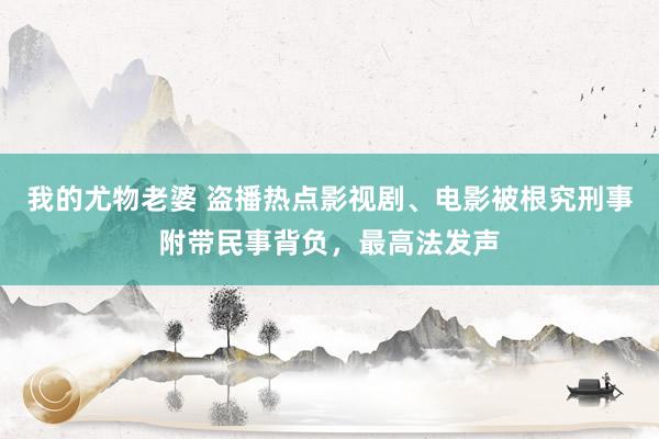 我的尤物老婆 盗播热点影视剧、电影被根究刑事附带民事背负，最高法发声