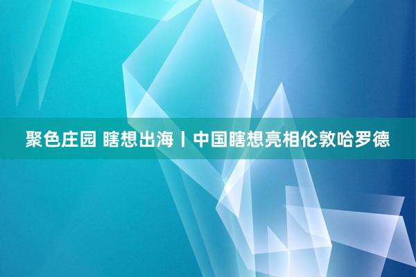 聚色庄园 瞎想出海丨中国瞎想亮相伦敦哈罗德