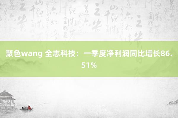 聚色wang 全志科技：一季度净利润同比增长86.51%