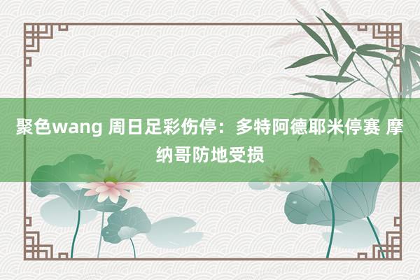 聚色wang 周日足彩伤停：多特阿德耶米停赛 摩纳哥防地受损